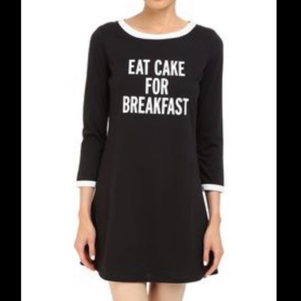 kate spade Black & White "Eat Cake For Breakfast" Nightdress